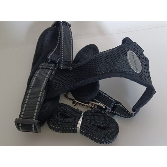 AVCCAVA Pet Harness With Leash Soft Breathable Reflective Strip Size: SM Black - Picture 9 of 13